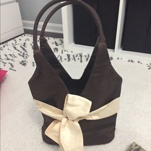 Brown silk bag with interchangeable sash